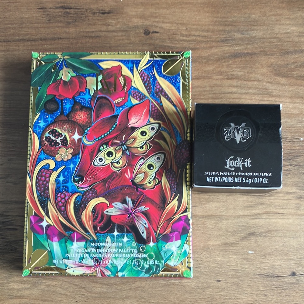 BNIB KVD Moon Garden Eyeshadow Palette & mini KVD translucent setting powder